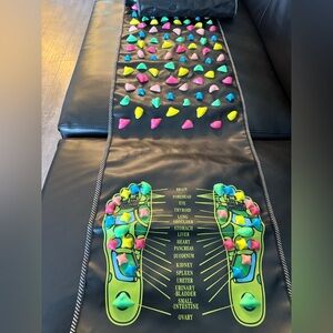 Black Reflexology Massage Mat with Colorful Stones